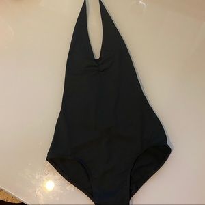 Black halter , low back one piece swimsuit